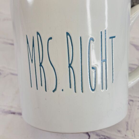 MR. & MRS. RIGHT Ceramic Coffee Mugs - Picture 6 of 9